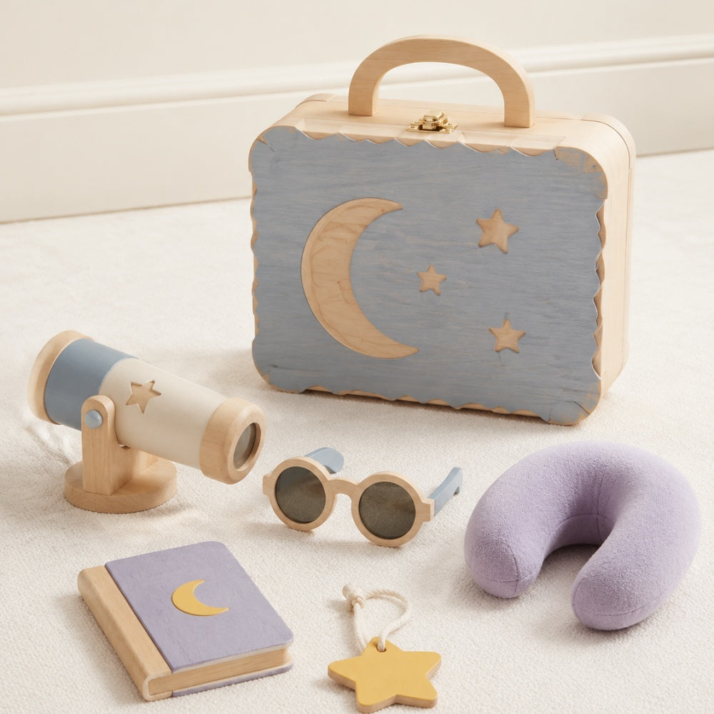 Wooden Travel Pretend Play Set with Suitcase & Camera