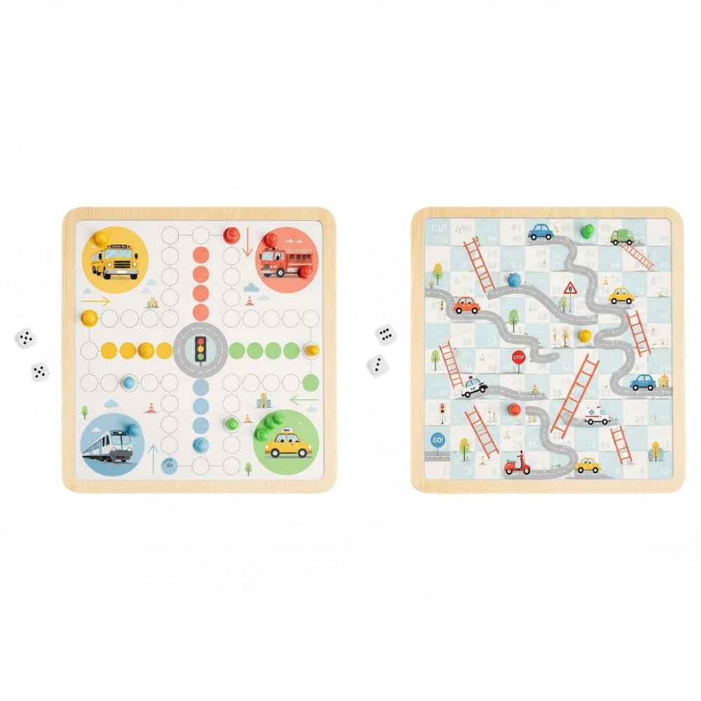 Wooden Dinosaur Ludo & Snakes and Ladders Game Set