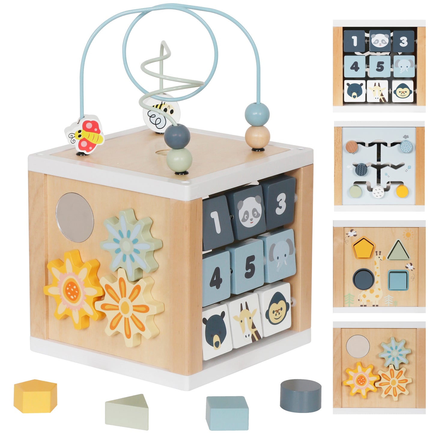 6-in-1 Montessori Toys Wooden Activity Cub |OEM Wooden Montessori Activity Cube
