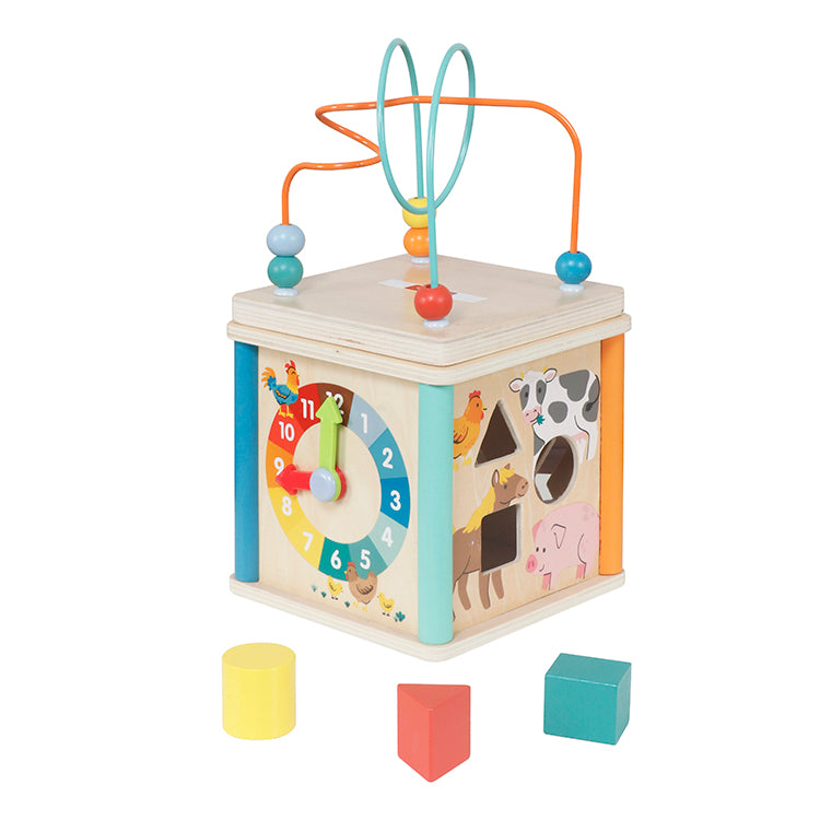 Wholesale 5-Side Wooden Activity Cube Bead Maze Toy, OEM Available