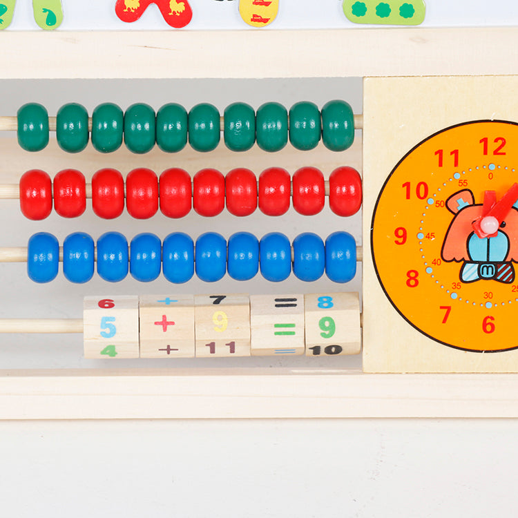Wholesale Kids Wooden 5-in-1 Activity Easel Board, Alphabet Abacus Learning Toy, OEM Available