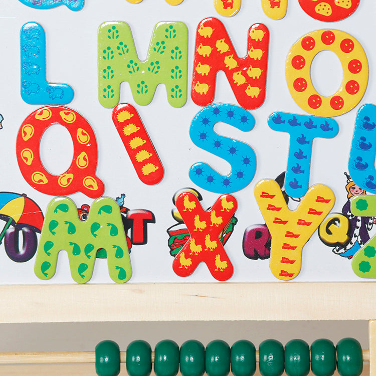 Wholesale Kids Wooden 5-in-1 Activity Easel Board, Alphabet Abacus Learning Toy, OEM Available