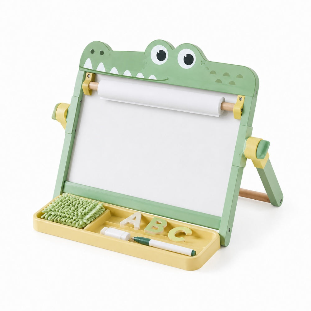 Double-Sided Wooden Tabletop Easel – Whiteboard & Chalkboard