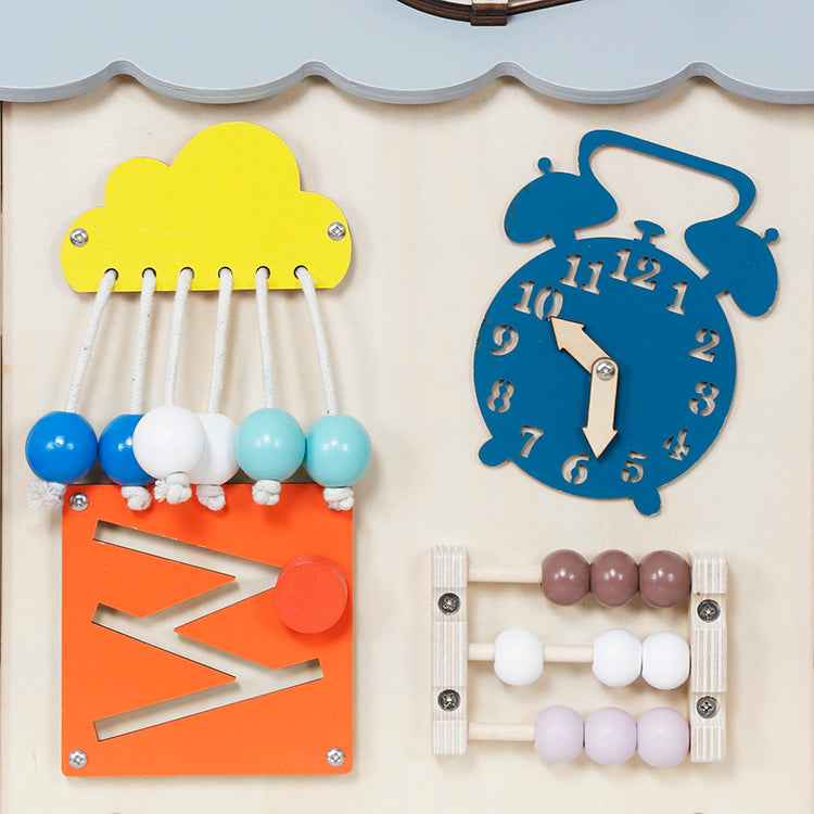 Montessori Wooden Busy House | Multi-Activity Sensory Toy OEM Supplier