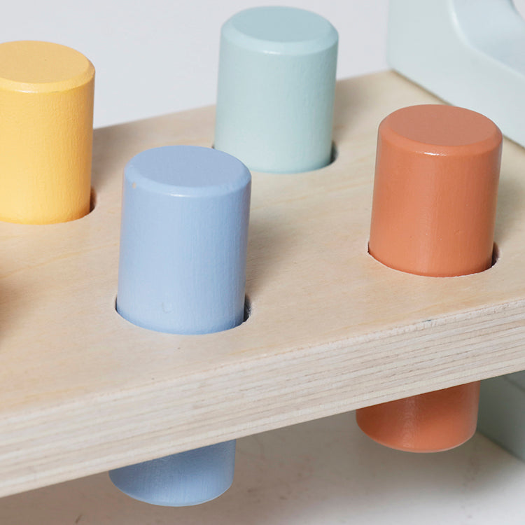 Wholesale Kids Wooden Montessori Toy Set, 3-in-1 Hammer Bench, Shape Sorter & Stacking Ring, OEM Available