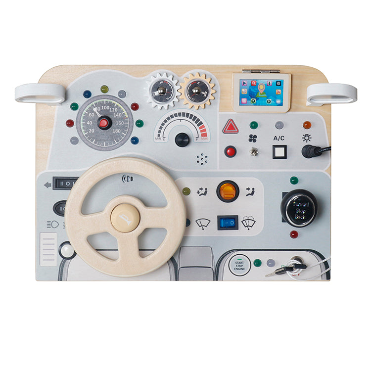 Wholesale Kids Wooden Steering Wheel Dashboard Toy, Montessori Car Pretend Play, OEM Available