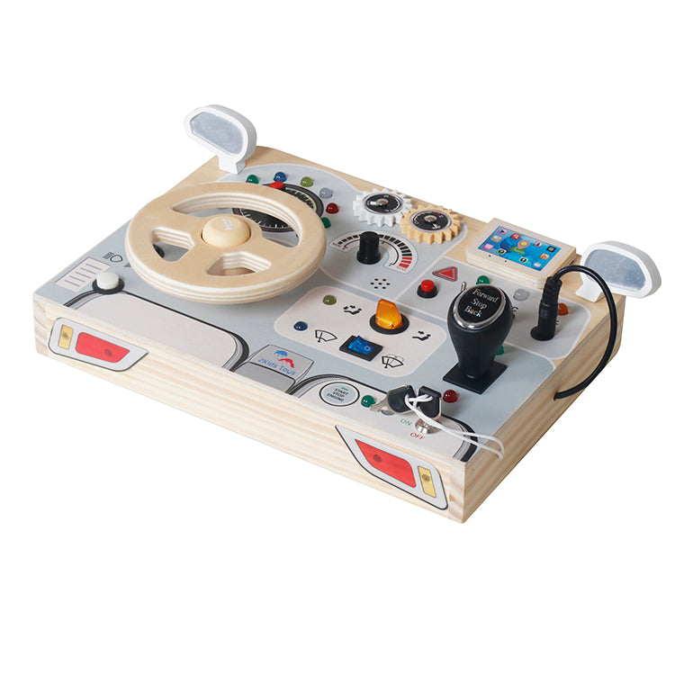 Wholesale Kids Wooden Steering Wheel Dashboard Toy, Montessori Car Pretend Play, OEM Available