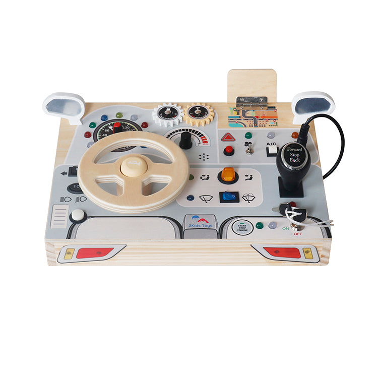 Wholesale Kids Wooden Steering Wheel Dashboard Toy, Montessori Car Pretend Play, OEM Available