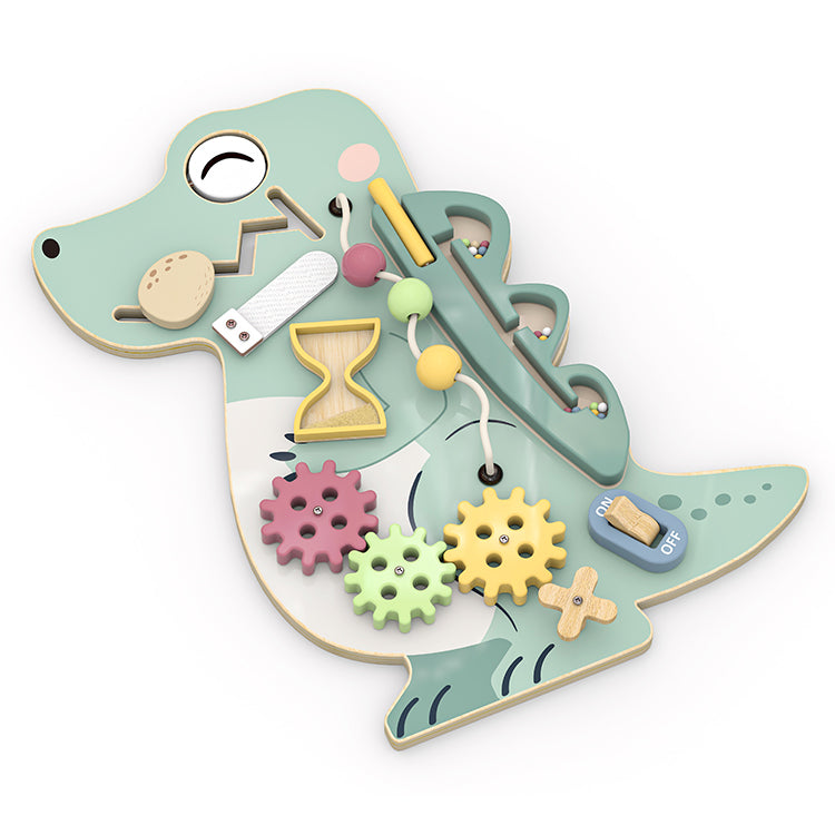 Wholesale Wooden Dinosaur Busy Board, OEM Available