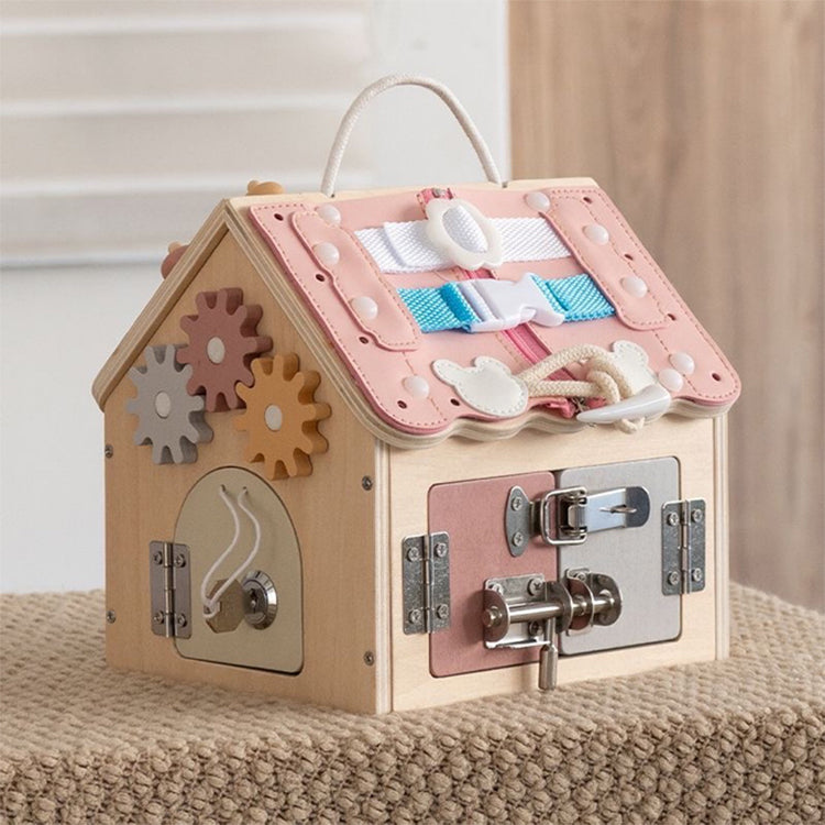 Montessori House-shaped Wooden Busy Board