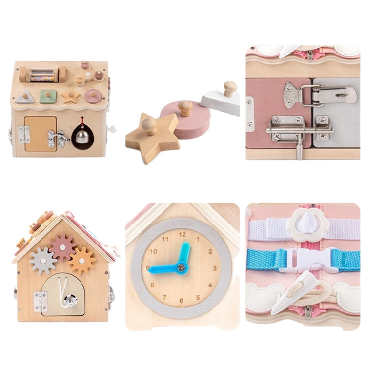 Montessori House-shaped Wooden Busy Board