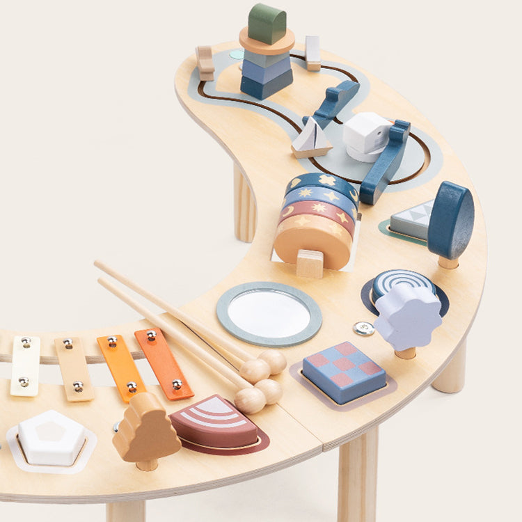 Moon Shape Wooden Activity Table