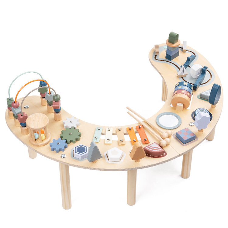 Moon Shape Wooden Activity Table