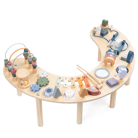 Moon Shape Wooden Activity Table
