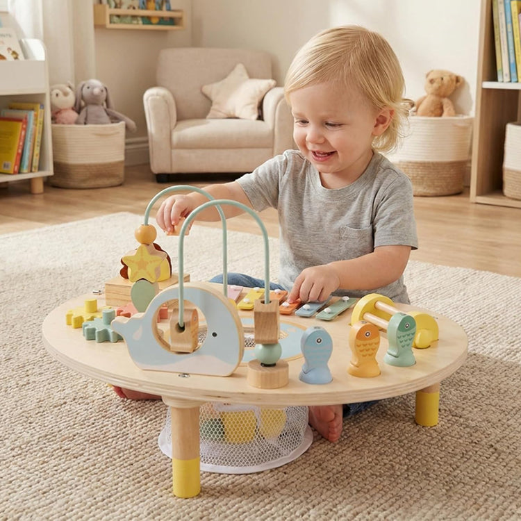Ocean-Themed Wooden Activity Table