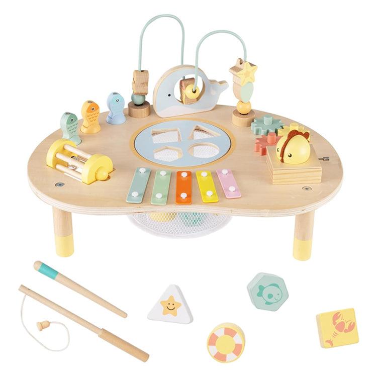 Ocean-Themed Wooden Activity Table