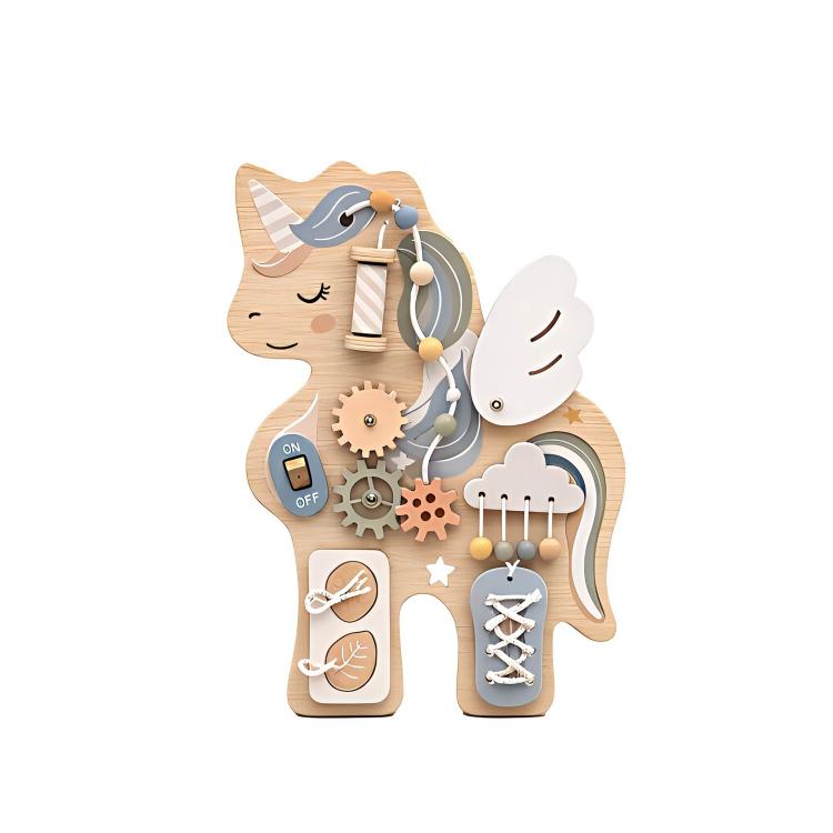 Montessori Unicorn Wooden Busy Board