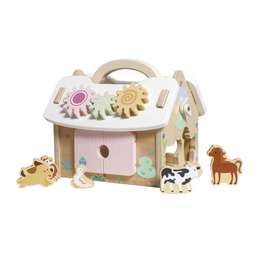 Multi-Activity Wooden Farm Barn Activity Cube