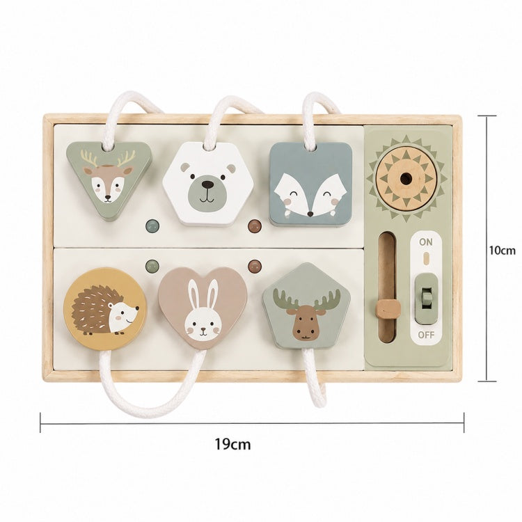 Mini Forest Animal Shape Lacing Wooden Busy Board