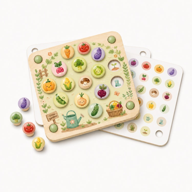 Montessori Wooden Little Garden Memory Matching Game