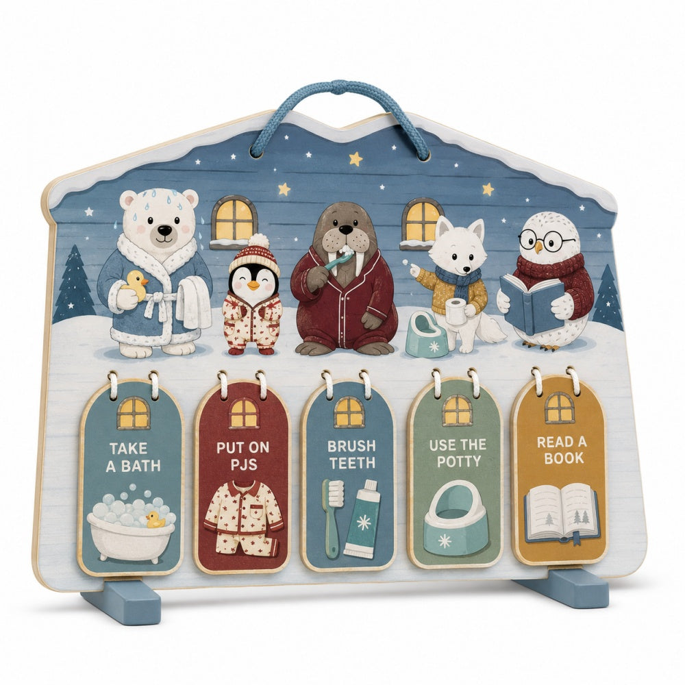 Wooden Daily Routine Chart – Safari Animal Activity Board