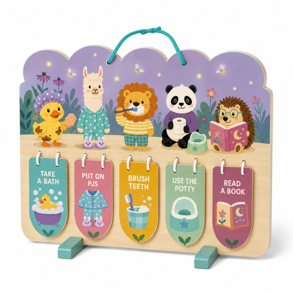 Wooden Daily Routine Chart – Safari Animal Activity Board