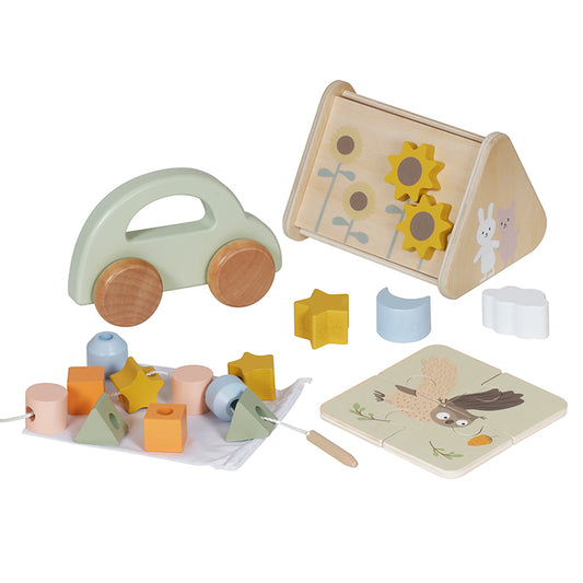 Wholesale 4-in-1 Montessori Wooden Baby Activity Playset, OEM Available
