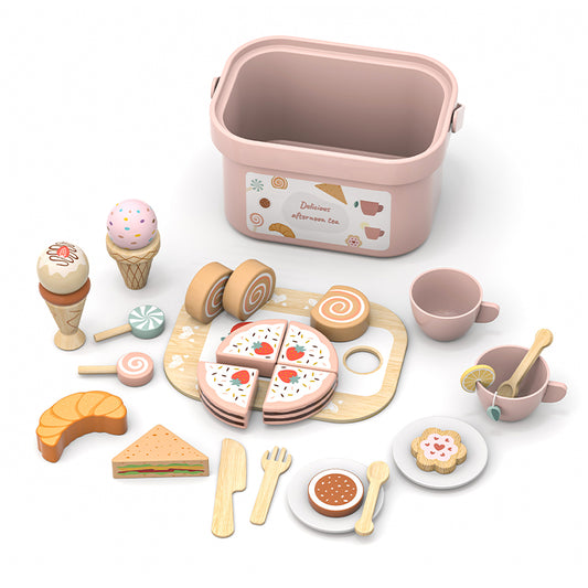 Wholesale Wooden Afternoon Tea Playset, OEM Available