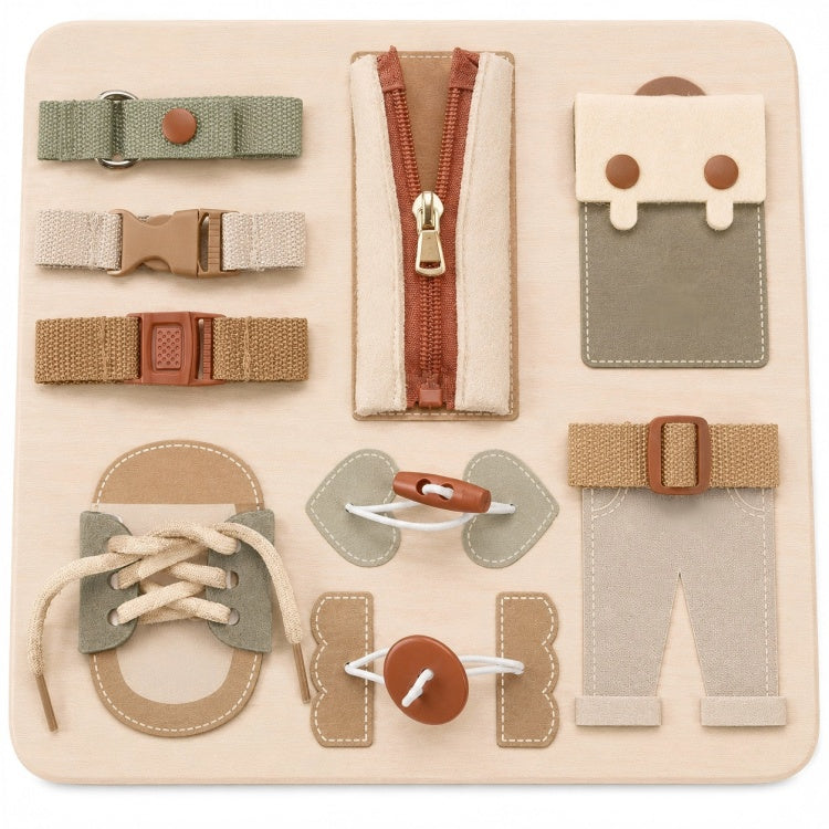 Montessori Life Learning Board Wooden Dressing Busy Board