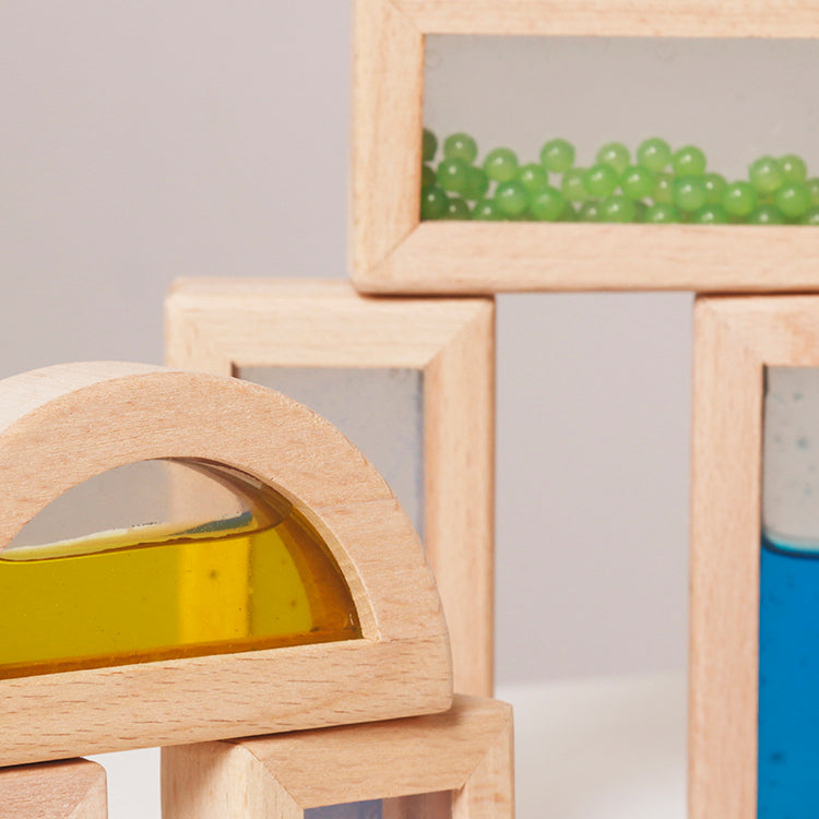 Wholesale Wooden Sensory Rainbow Building Blocks Set, OEM Available