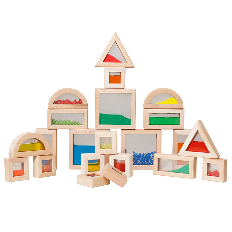 Wholesale Wooden Sensory Rainbow Building Blocks Set, OEM Available