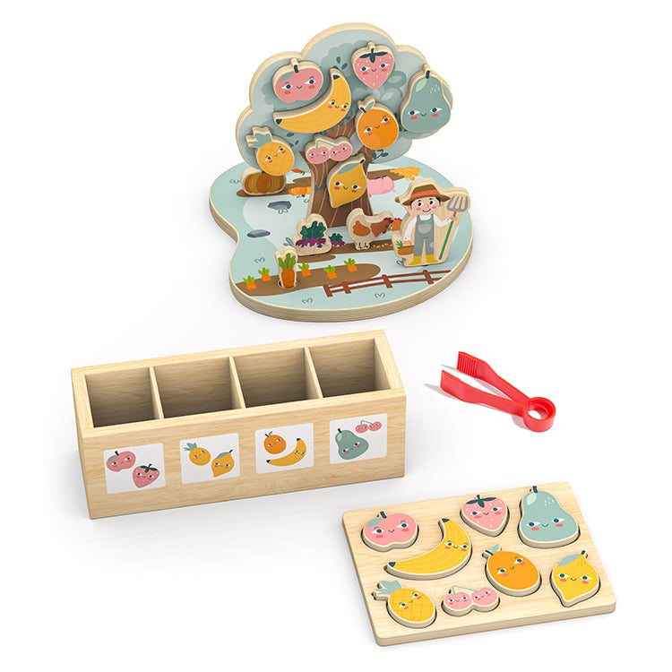 Wholesale Wooden Fruit Sorting Playset, OEM Available