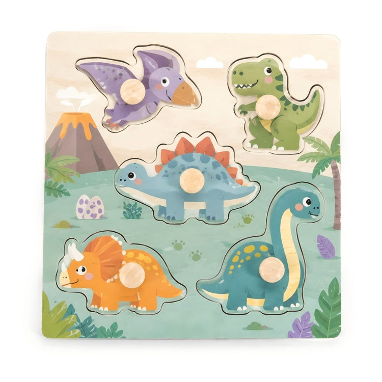 Wooden Ocean Peg Puzzle for Toddlers – Sea Animal & Underwater Knob Puzzle
