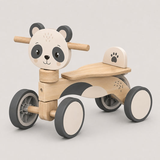 Cute Panda Toddler Balance Wooden Ride On Toy