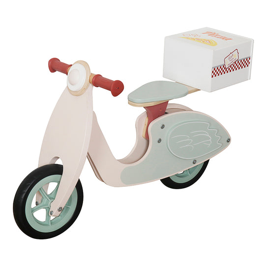 Wholesale Kids Wooden Balance Bike, Pizza Delivery Scooter Ride-On Toy, OEM Available