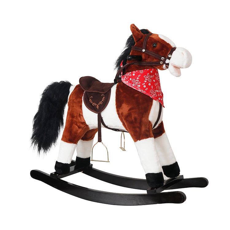 Custom Plush Rocking Horse Manufacturer – Wooden Base Ride On Horse Toy OEM Supplier