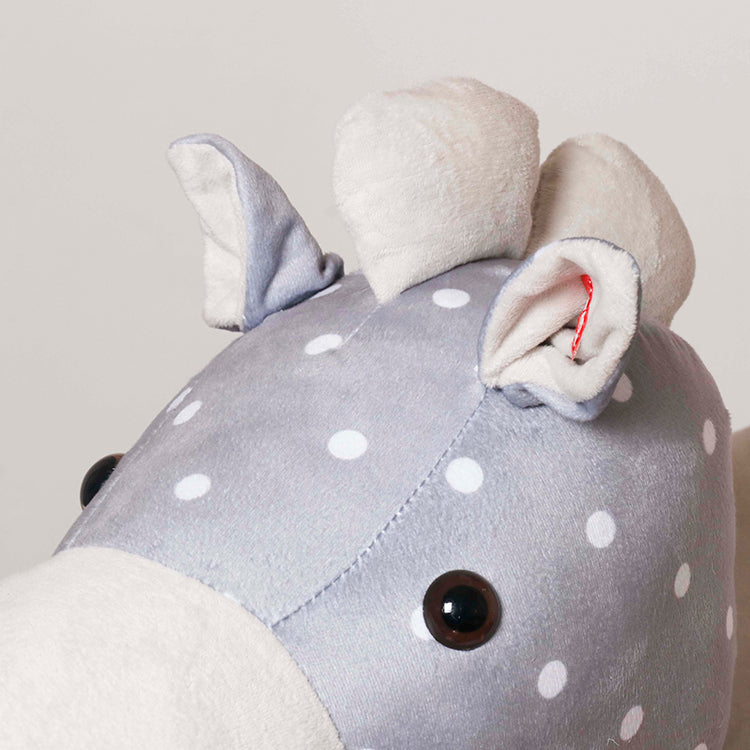 2-in-1 Wooden Rocking Horse with Wheels – Plush Ride-On Toy for Toddlers