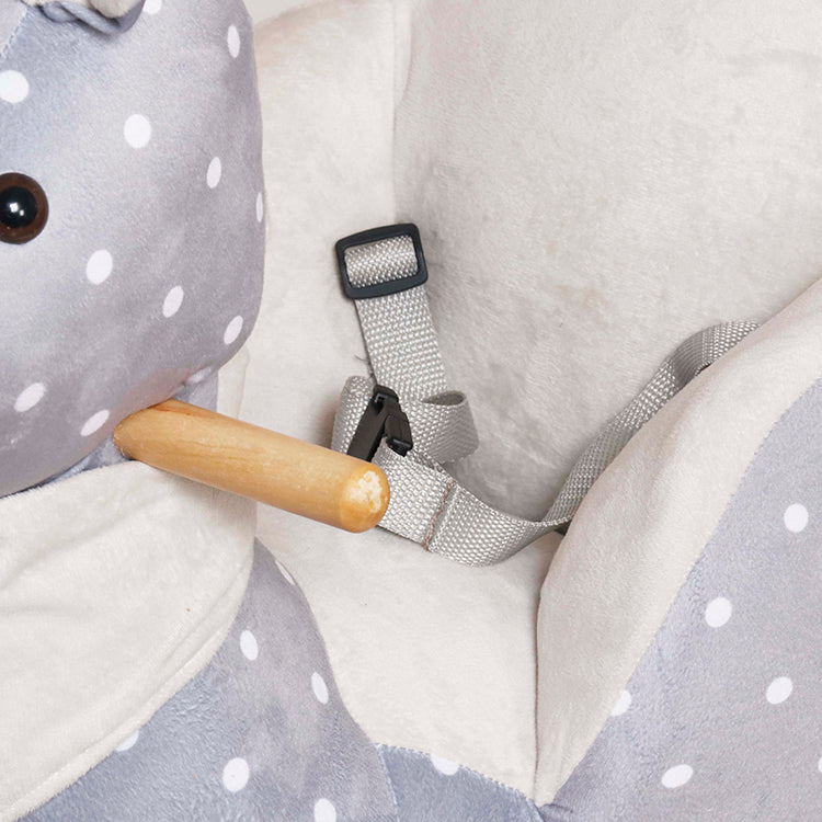 2-in-1 Wooden Rocking Horse with Wheels – Plush Ride-On Toy for Toddlers