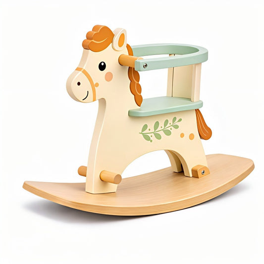 OEM/ODM Green Wooden Baby Rocking Horse