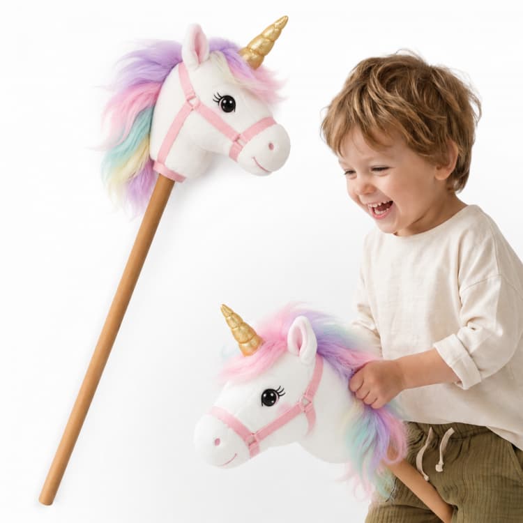Wholesale Plush Unicorn Hobby Horse Stick Toy