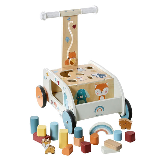 Wooden Baby Walker with Shape Sorter
