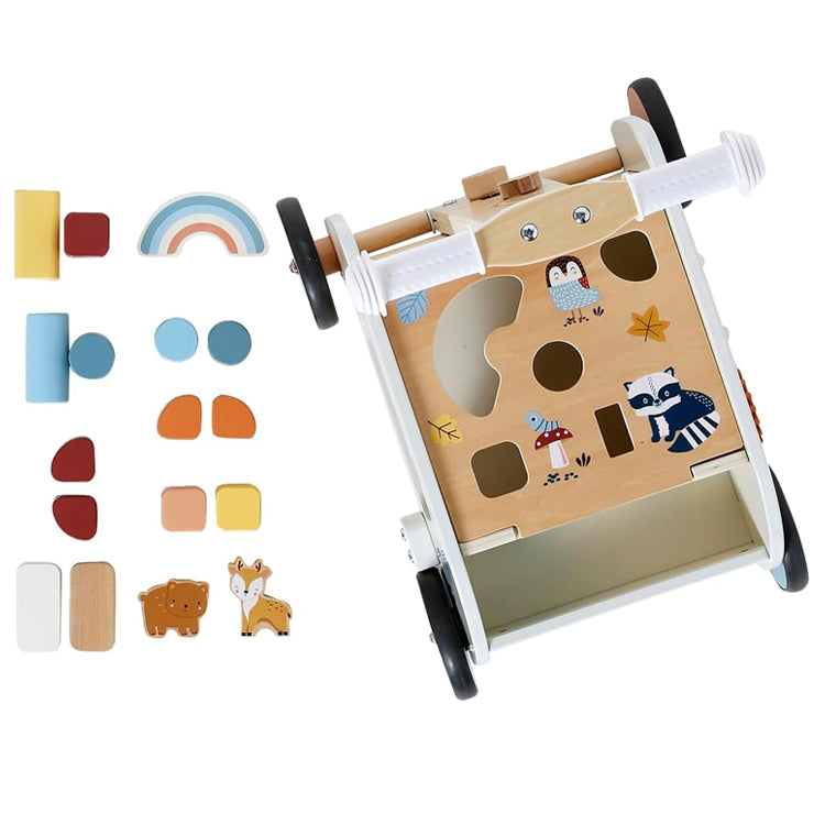 Wooden Baby Walker with Shape Sorter
