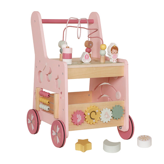 Custom Wooden Baby Walker Manufacturer – Pink Kids Activity Walker Toy OEM Supplier